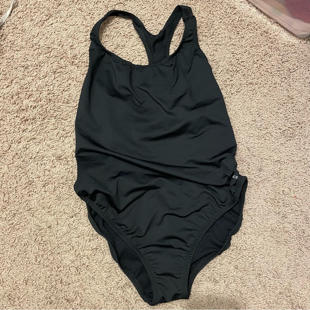 Dolfin One Piece Swim Suit Womens XXL Classic Black Swimwear Cut Out NWT
